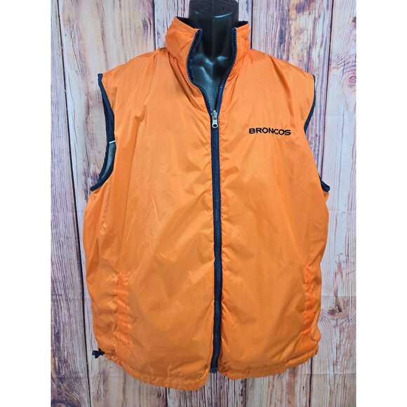 Denver Broncos Reversible Fleece & Nylon Jacket Vest XL - Picture 4 of 7